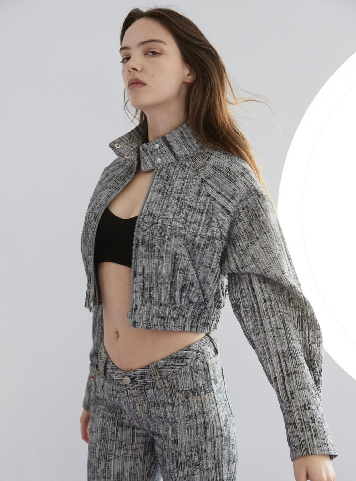 Hair-line Stripe Short Jacket