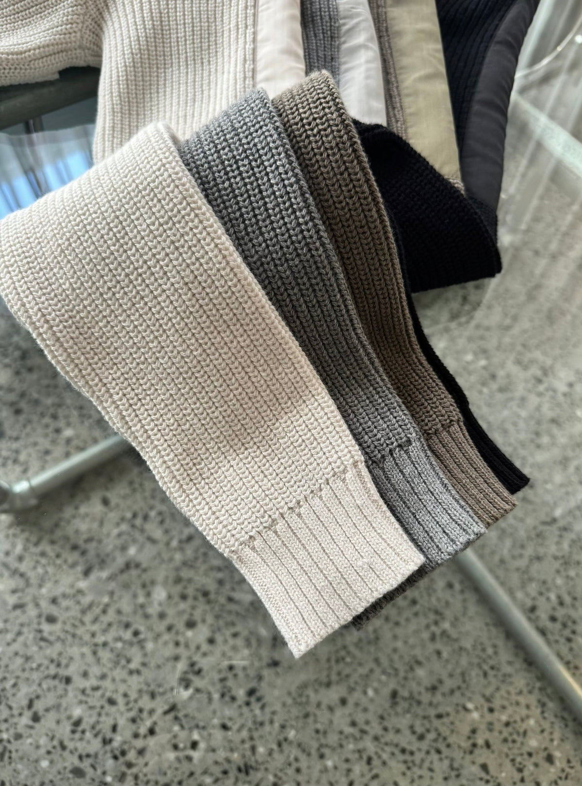 Zip-up Mock Neck Knit
