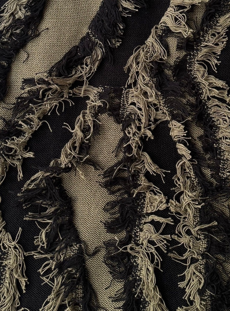Fringe Bi-color Over Knit