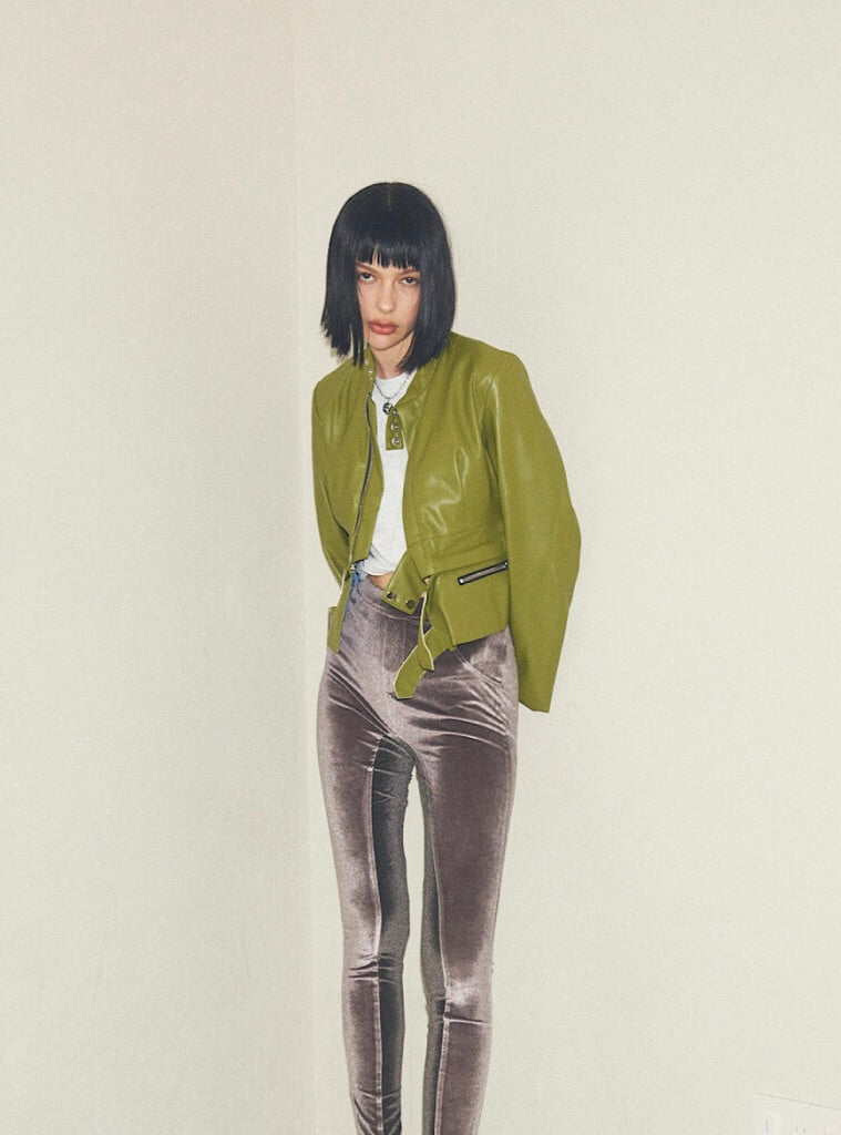 Bi-color Leather Jacket