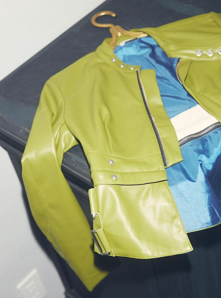 Bi-color Leather Jacket