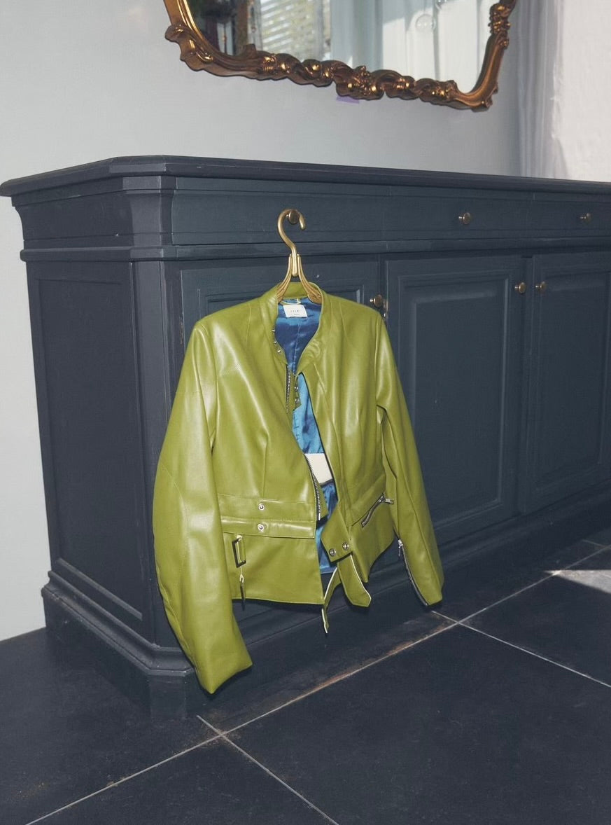 Bi-color Leather Jacket