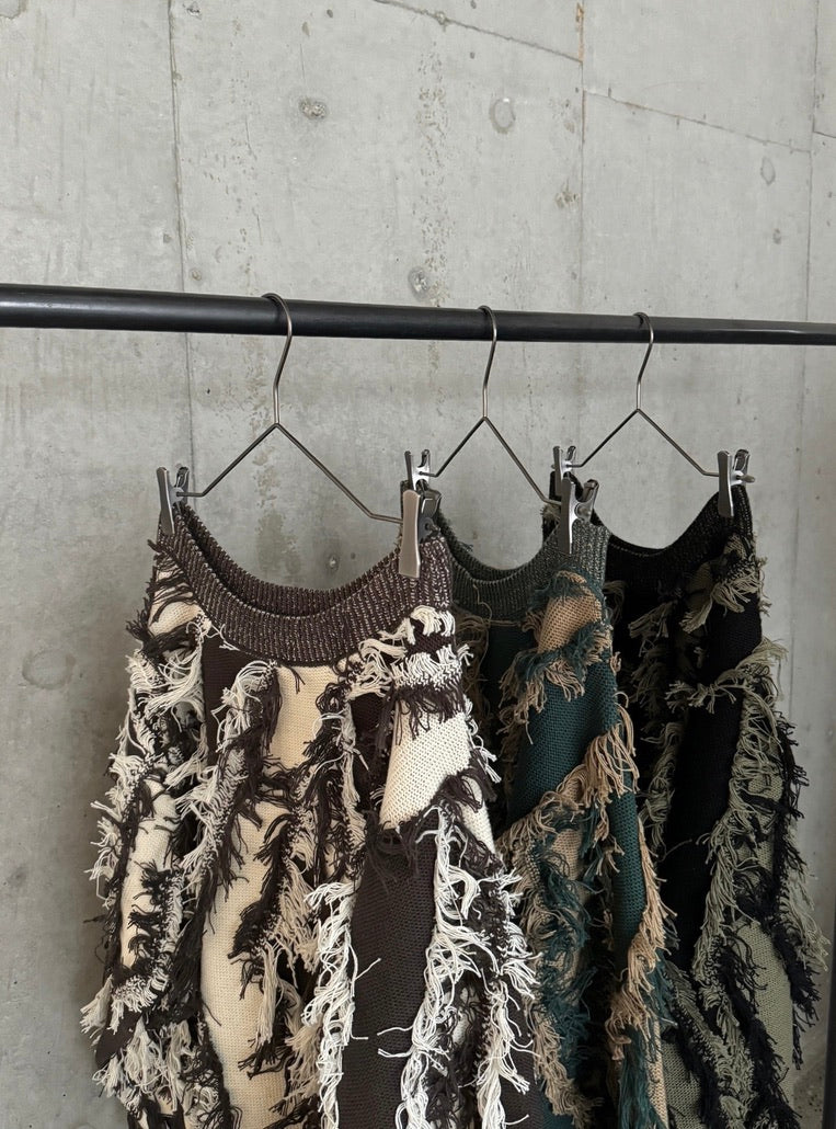 Fringe Bi-color Over Knit