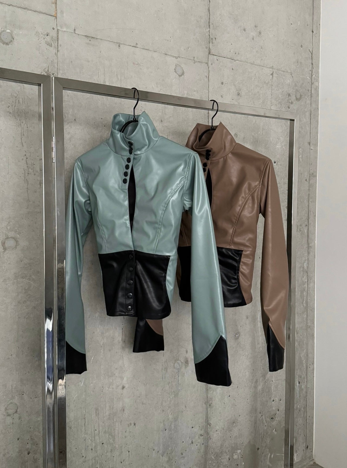 Back Lace Up Leather Jacket