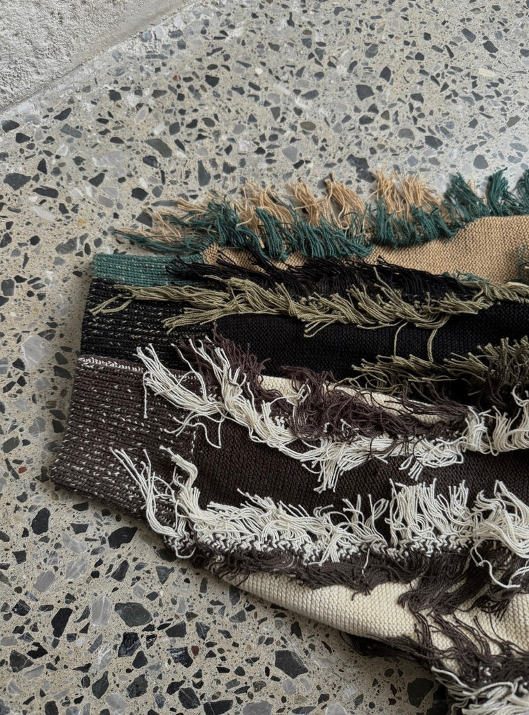 Fringe Bi-color Over Knit