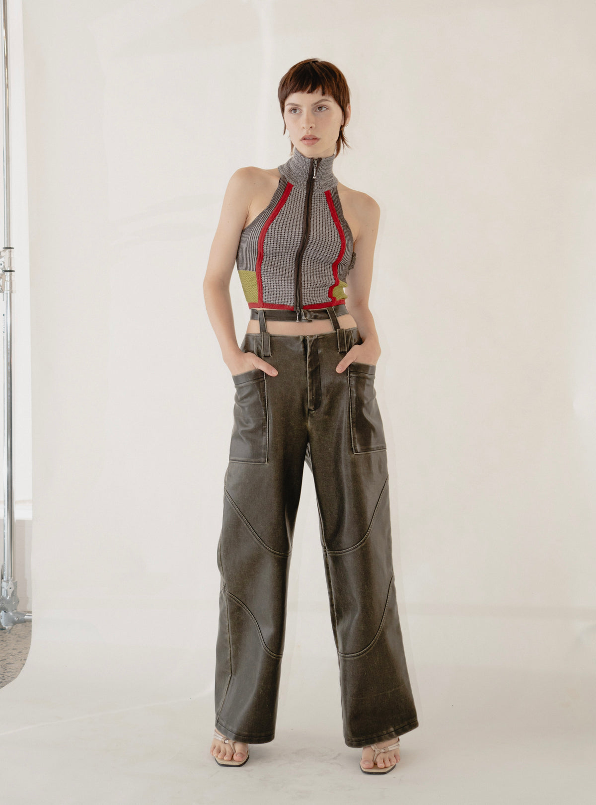 Modular Faux Leather Pants