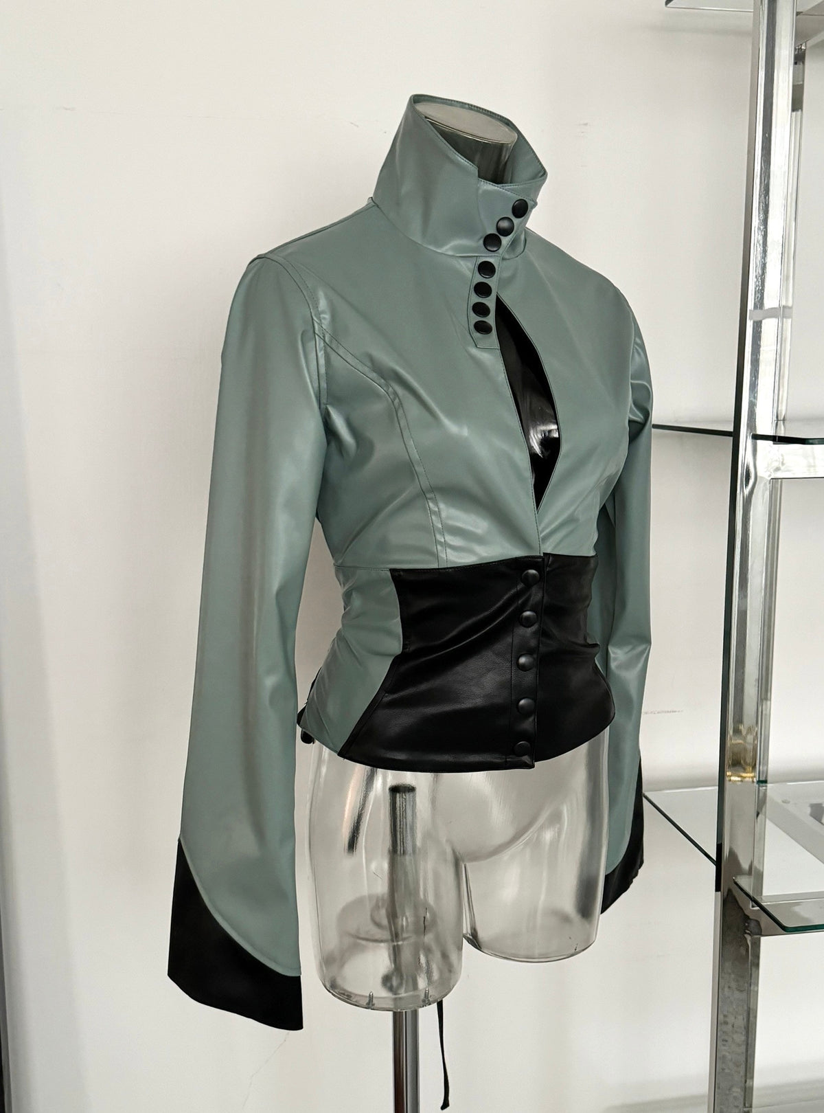 Back Lace Up Leather Jacket