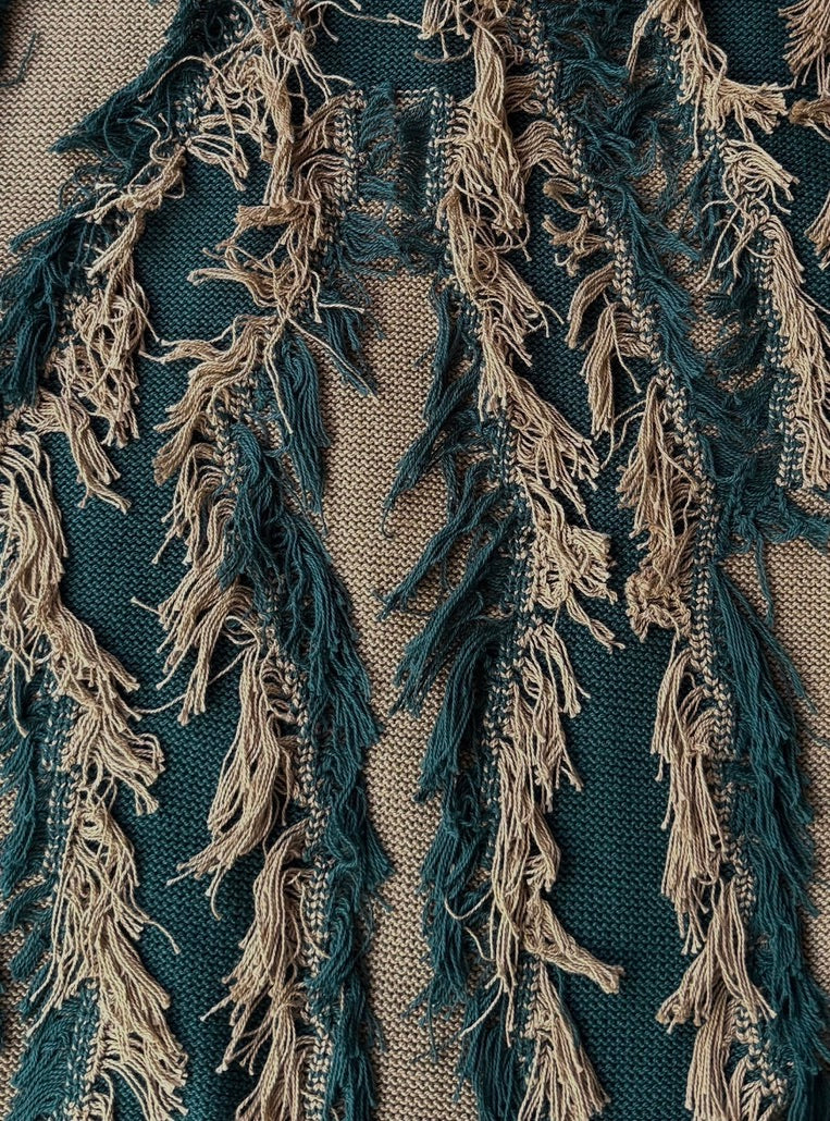 Fringe Bi-color Over Knit