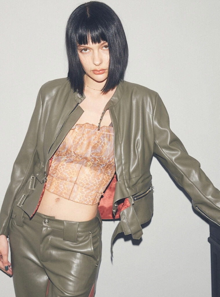 Bi-color Leather Jacket