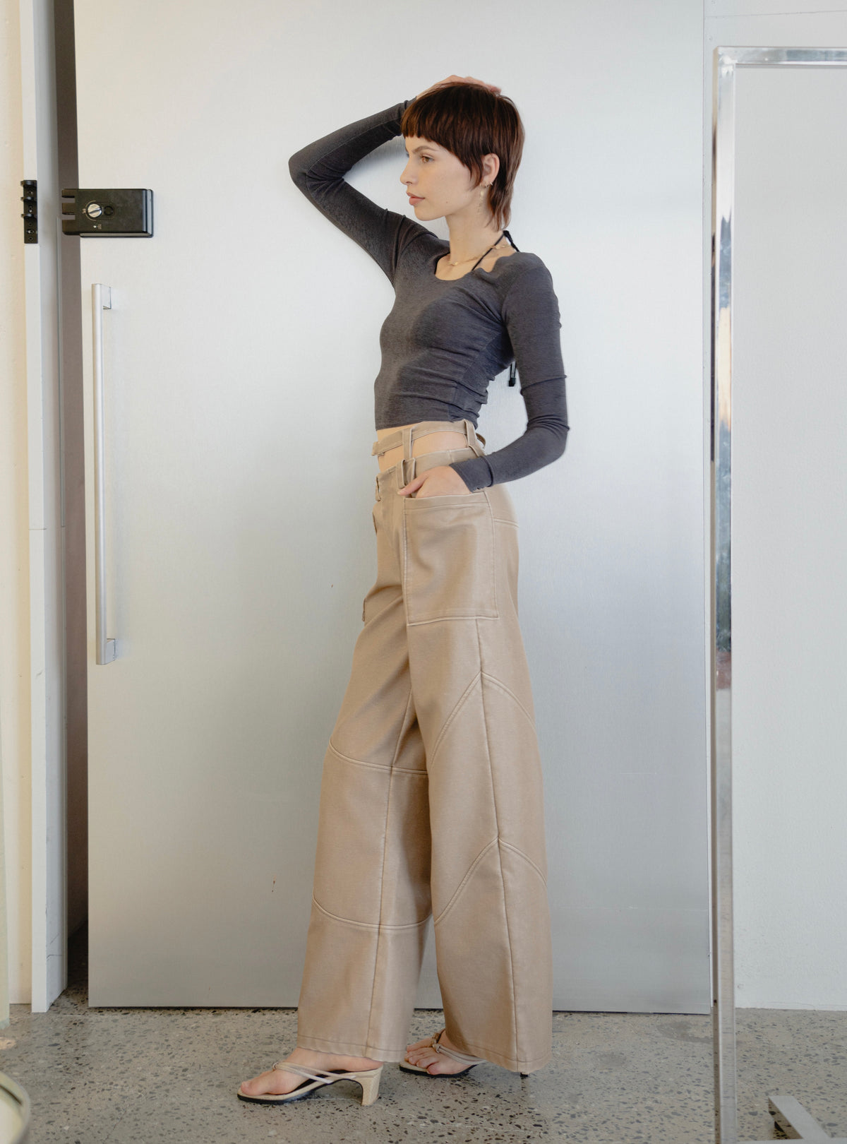 Modular Faux Leather Pants