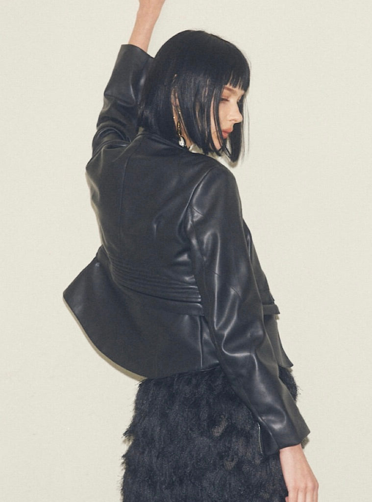 Bi-color Leather Jacket