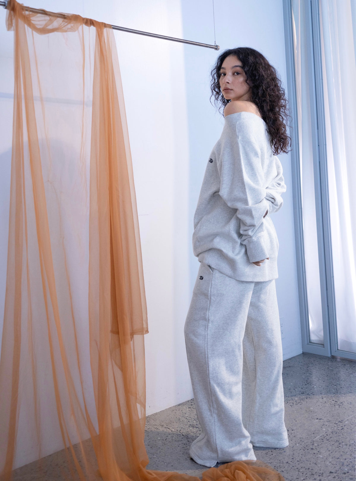 EMB Loose Neck Over Sweat