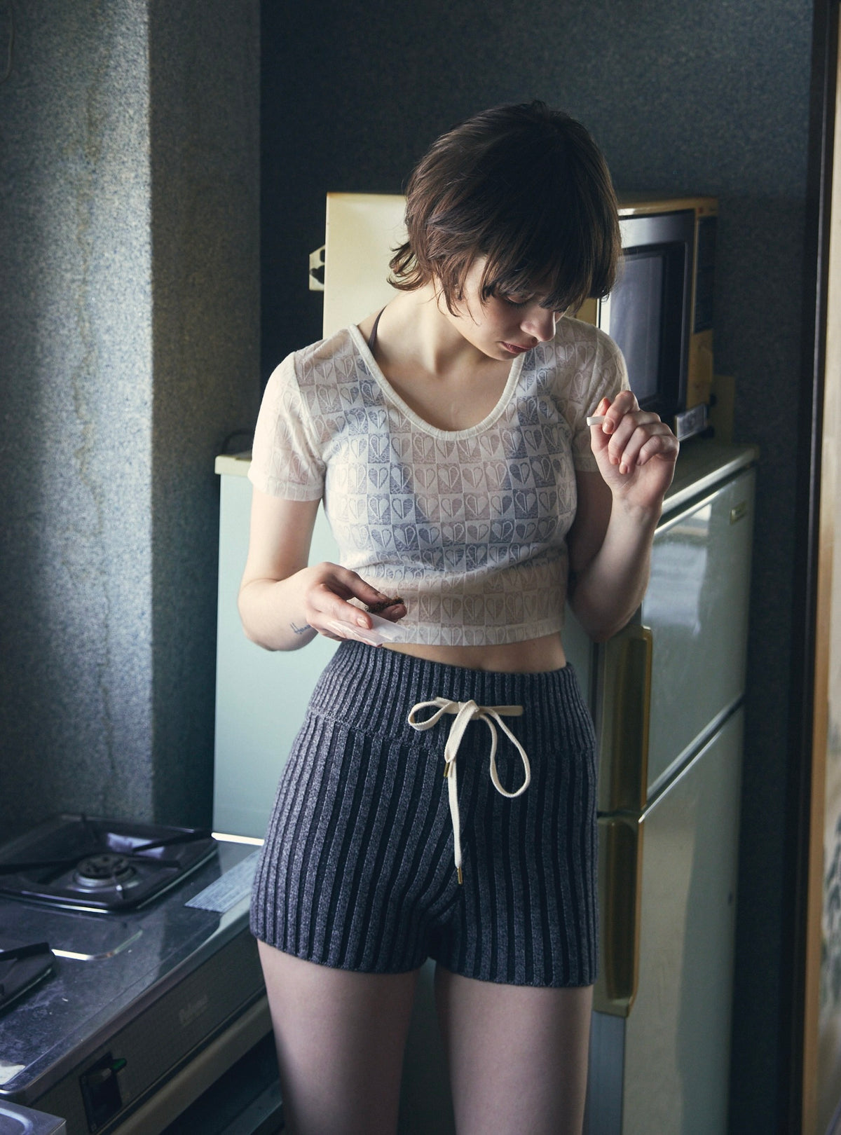 Contrast Knit Shorts