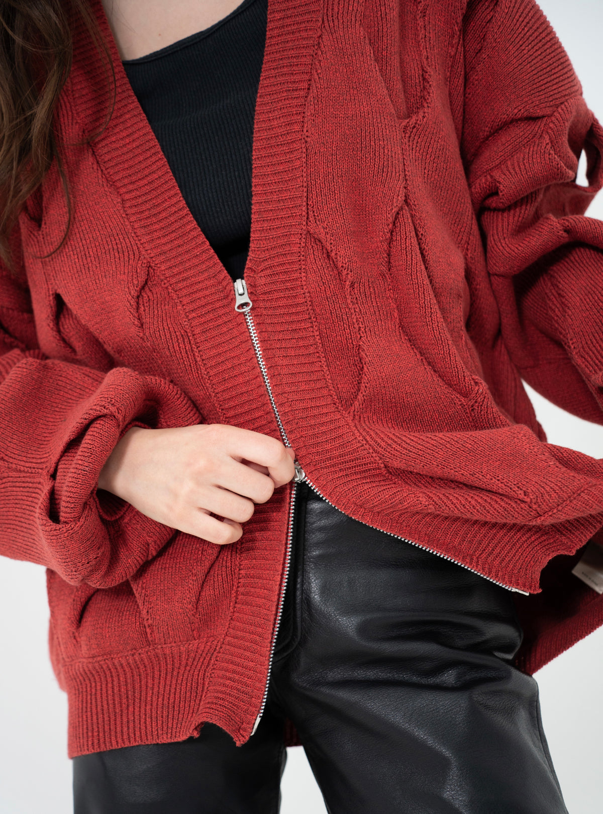 Rhombus Pleated Cardigan