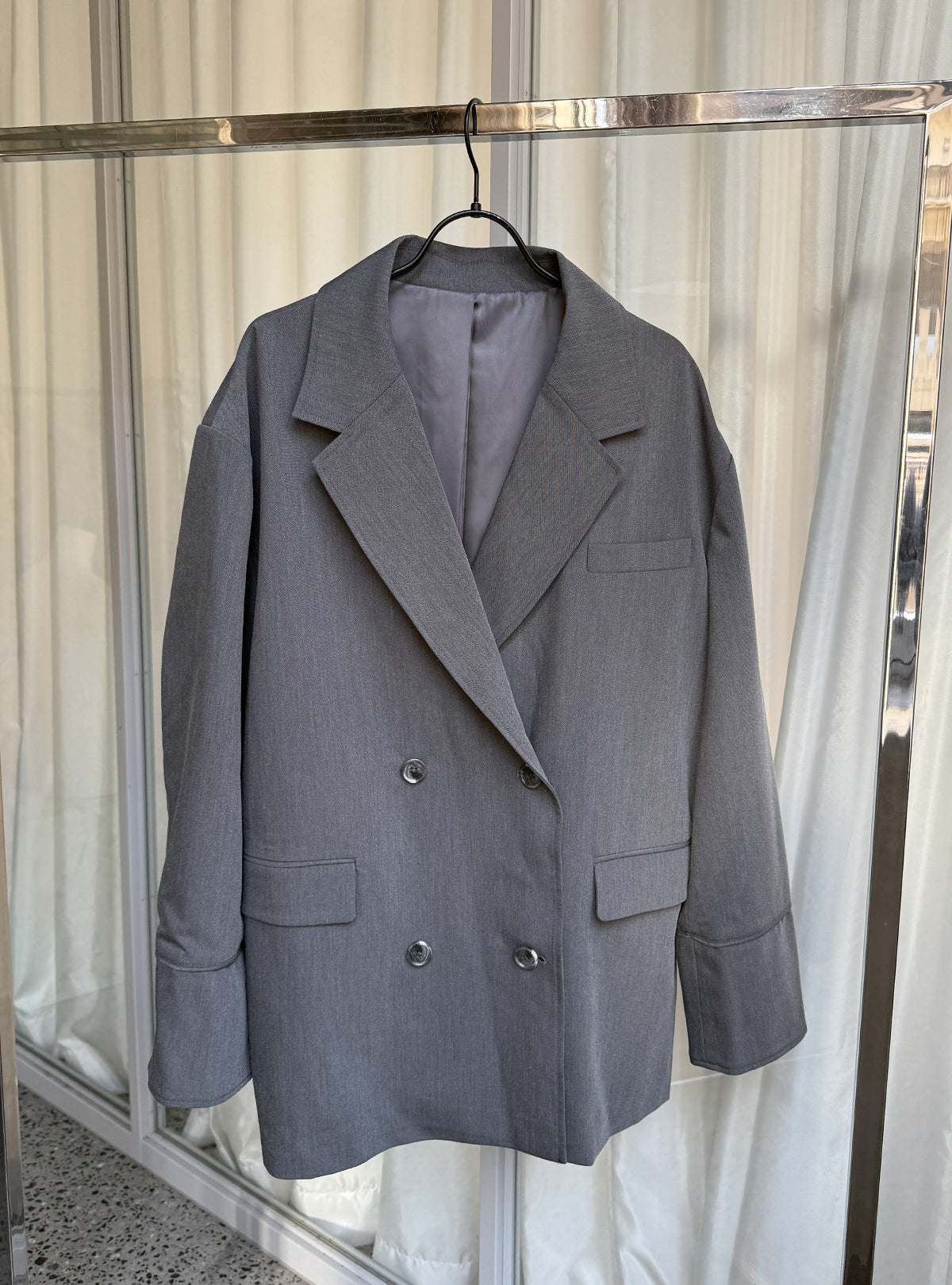 Satin Jacquard Over Jacket – JUEMI