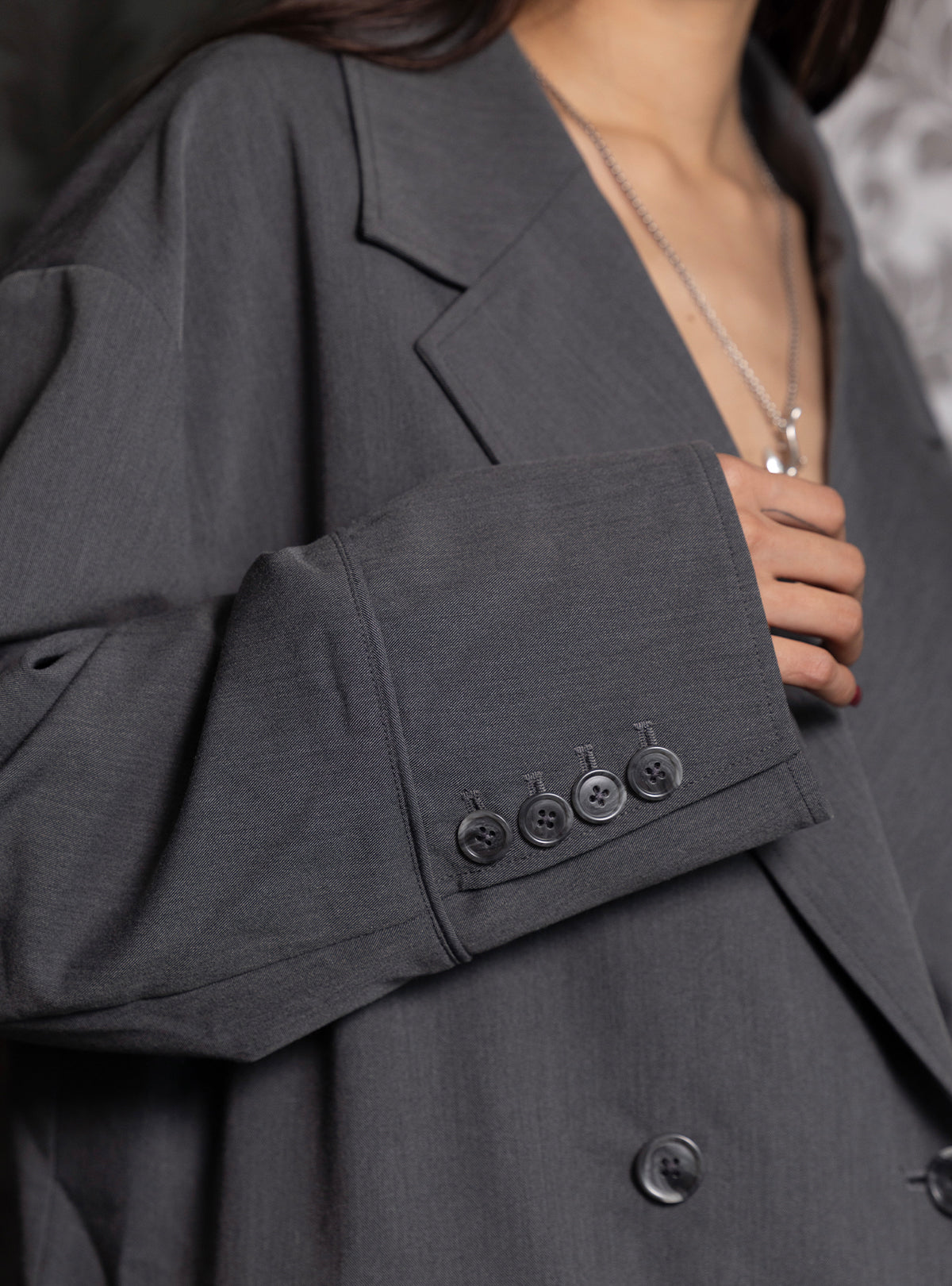 Satin Jacquard Over Jacket – JUEMI