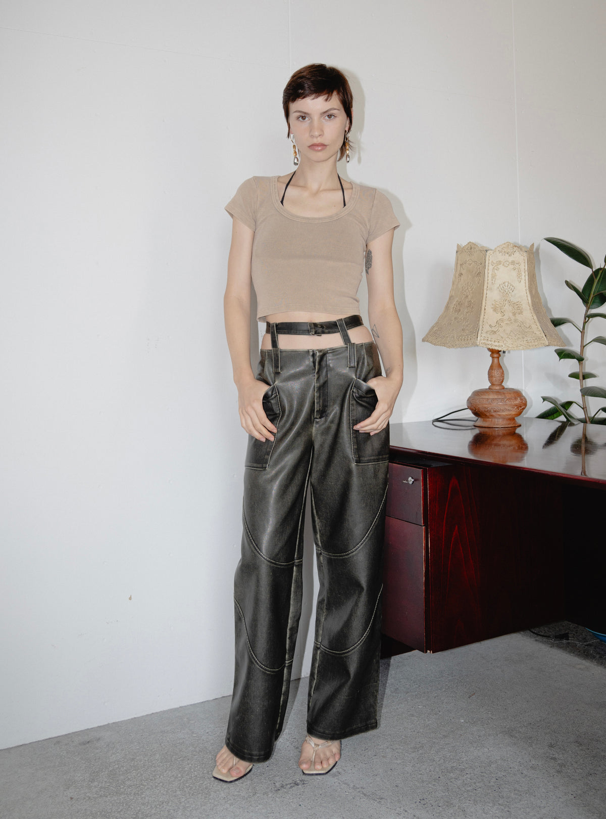 Modular Faux Leather Pants