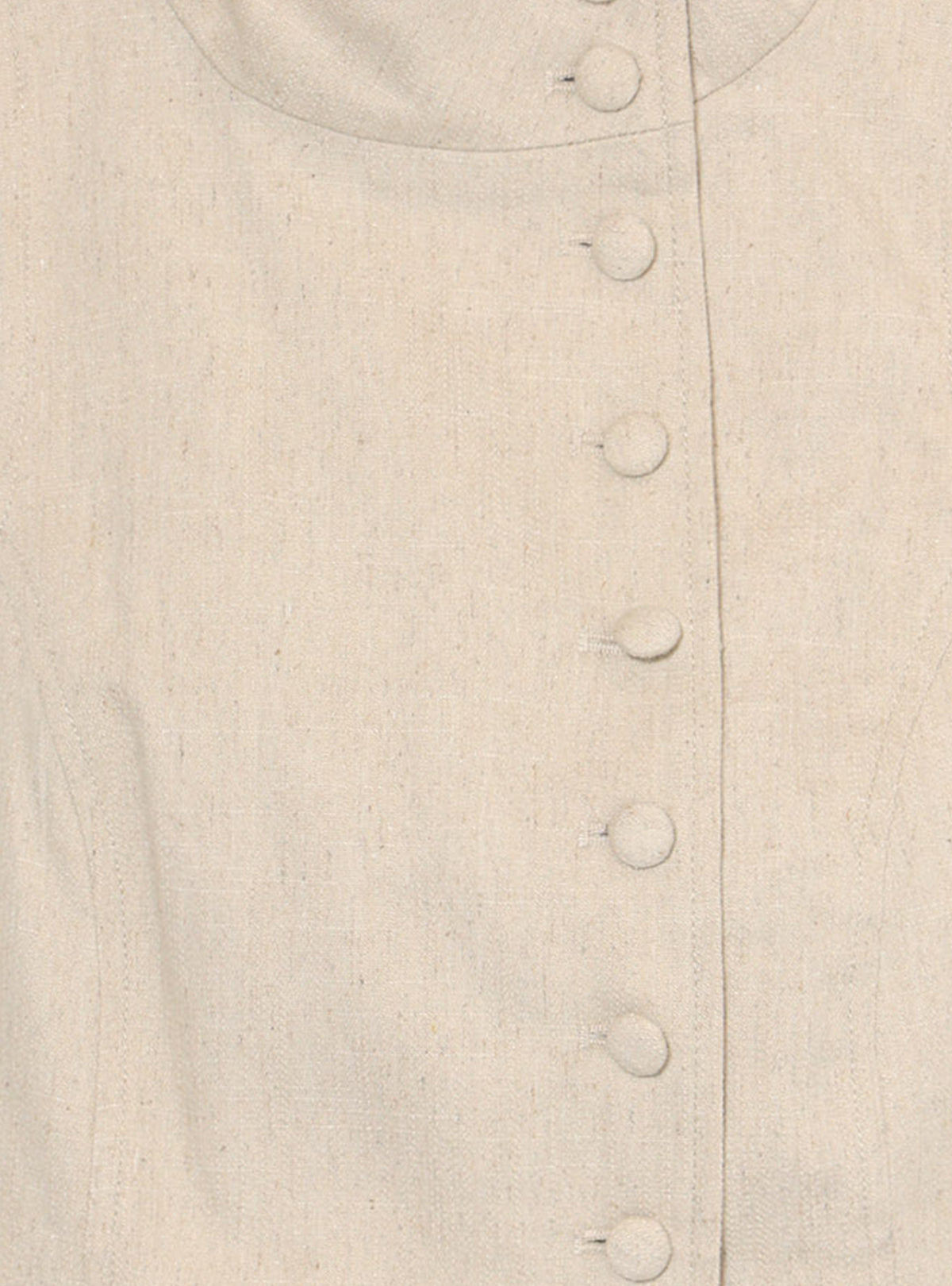 Covered Button Stand Neck Vest