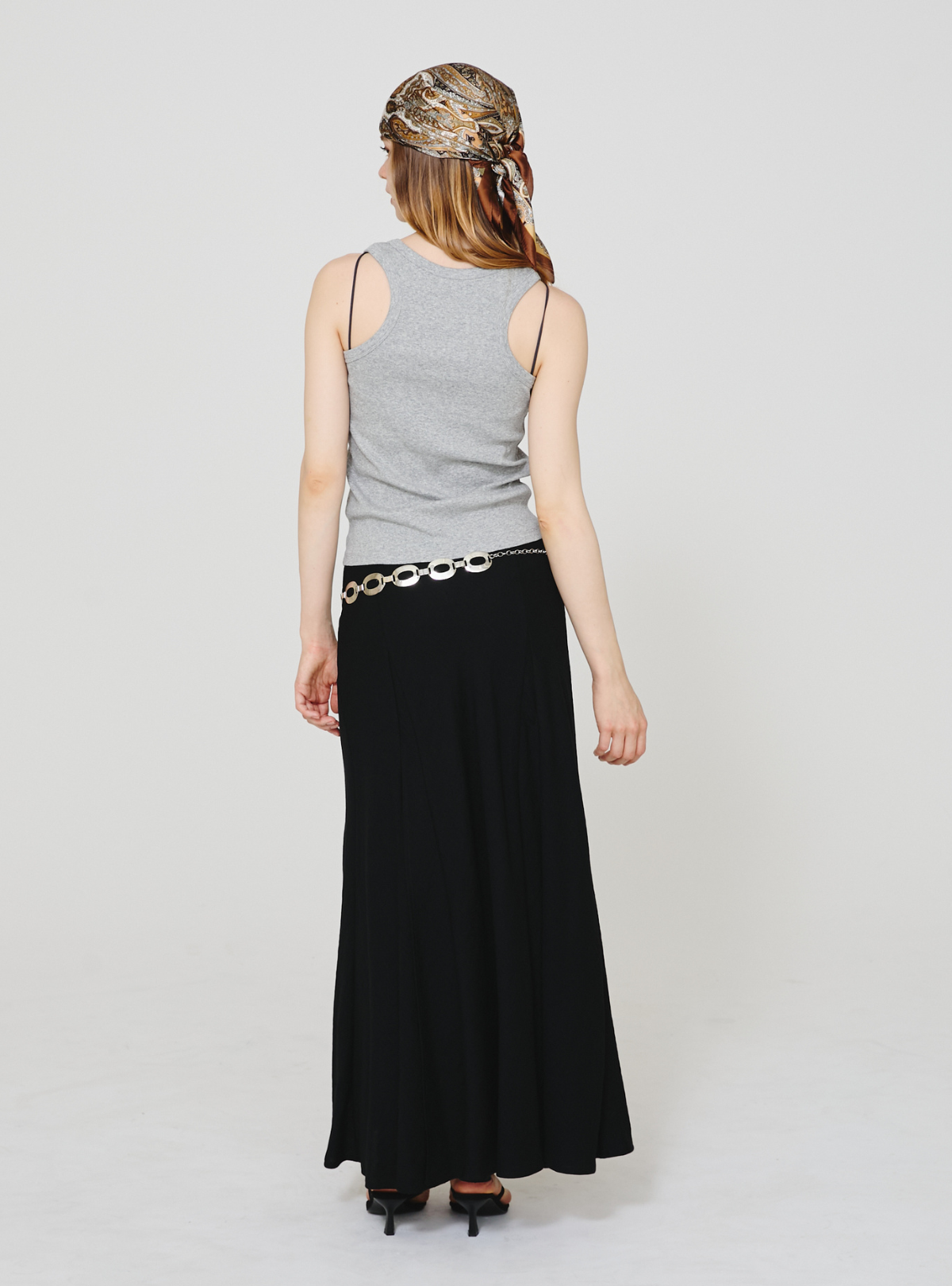 Double Slit Linen Skirt