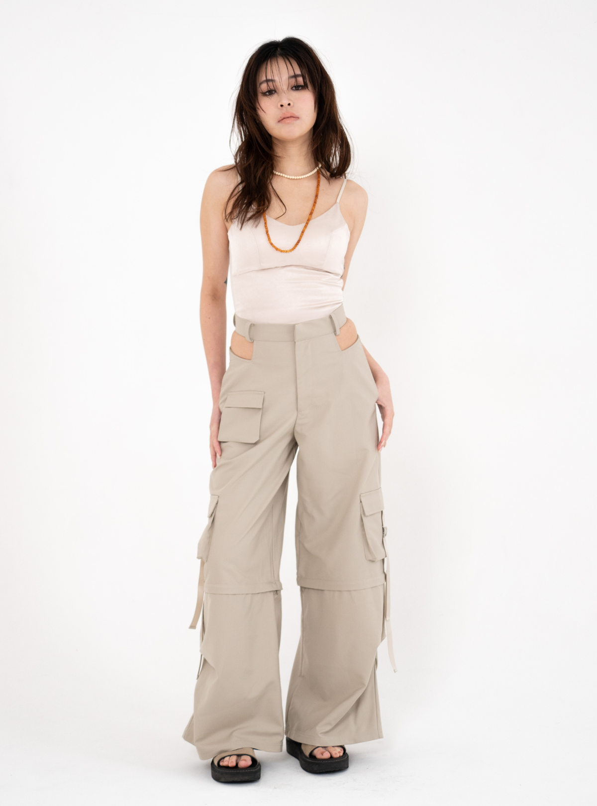 Seam Panel Satin Bustier