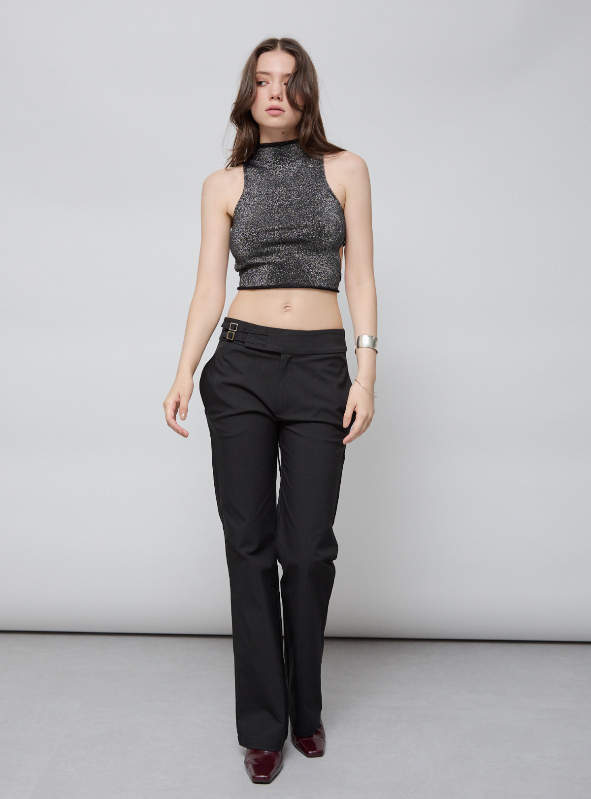 Double Belt Flare Pants