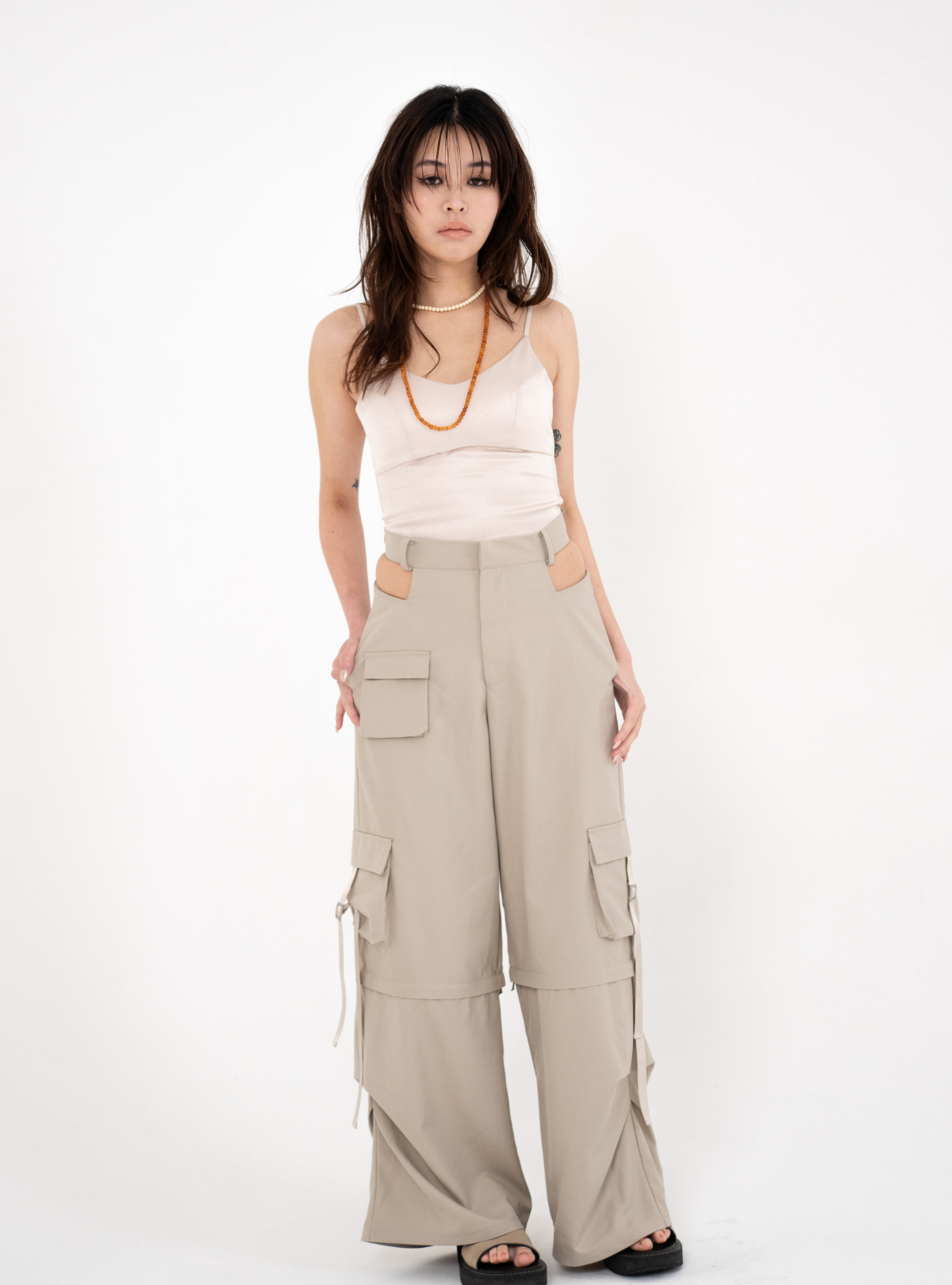 Seam Panel Satin Bustier