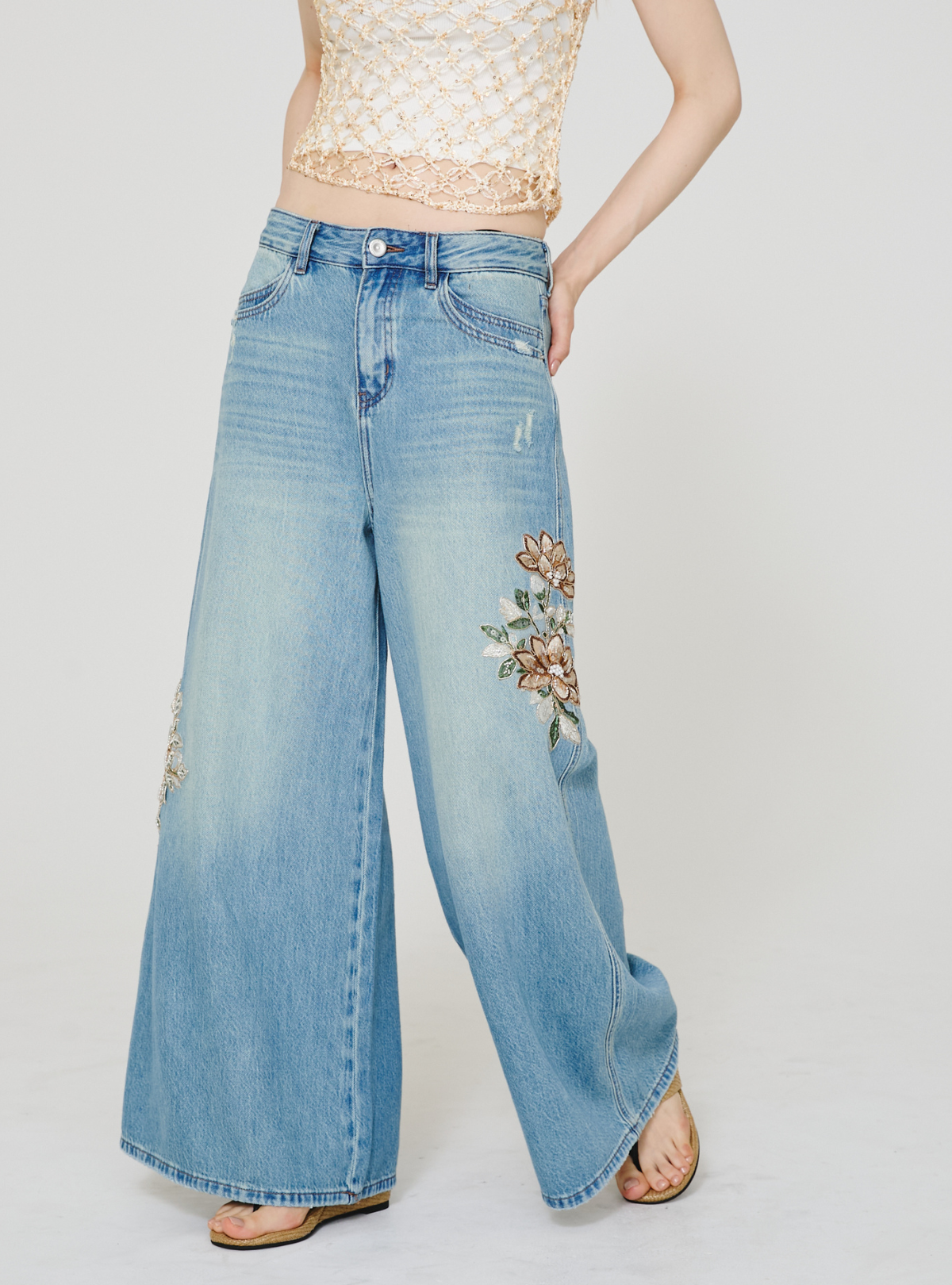Bijou Bloom Wide Denim