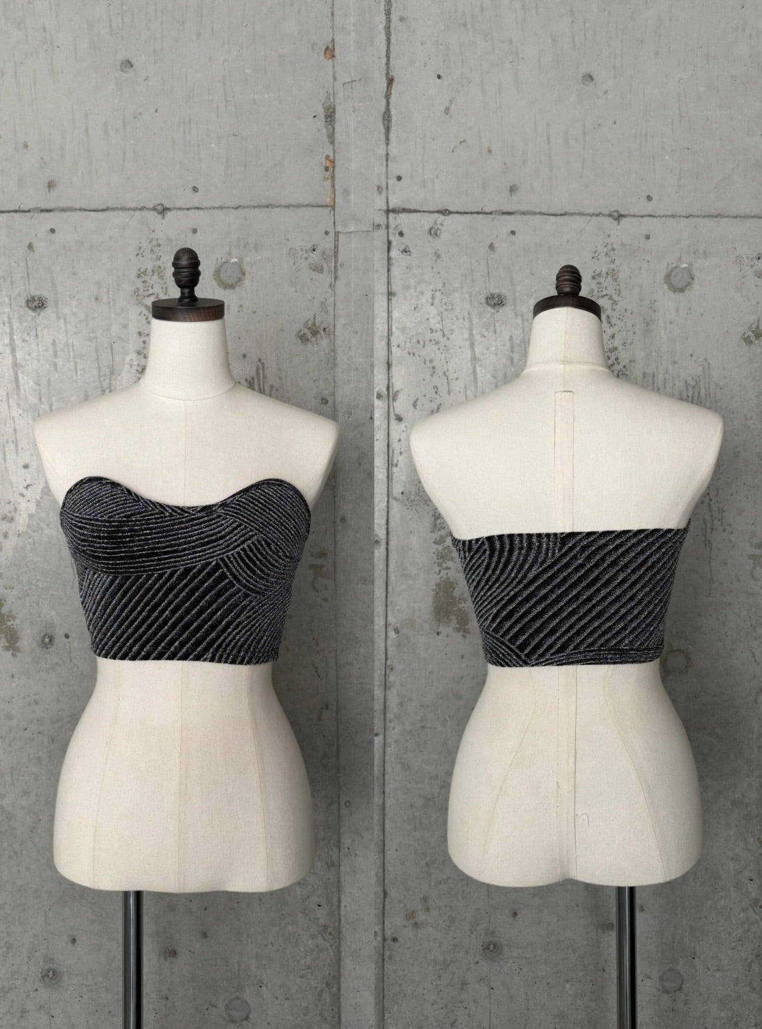 Glitter Heart-Cut Bustier – JUEMI