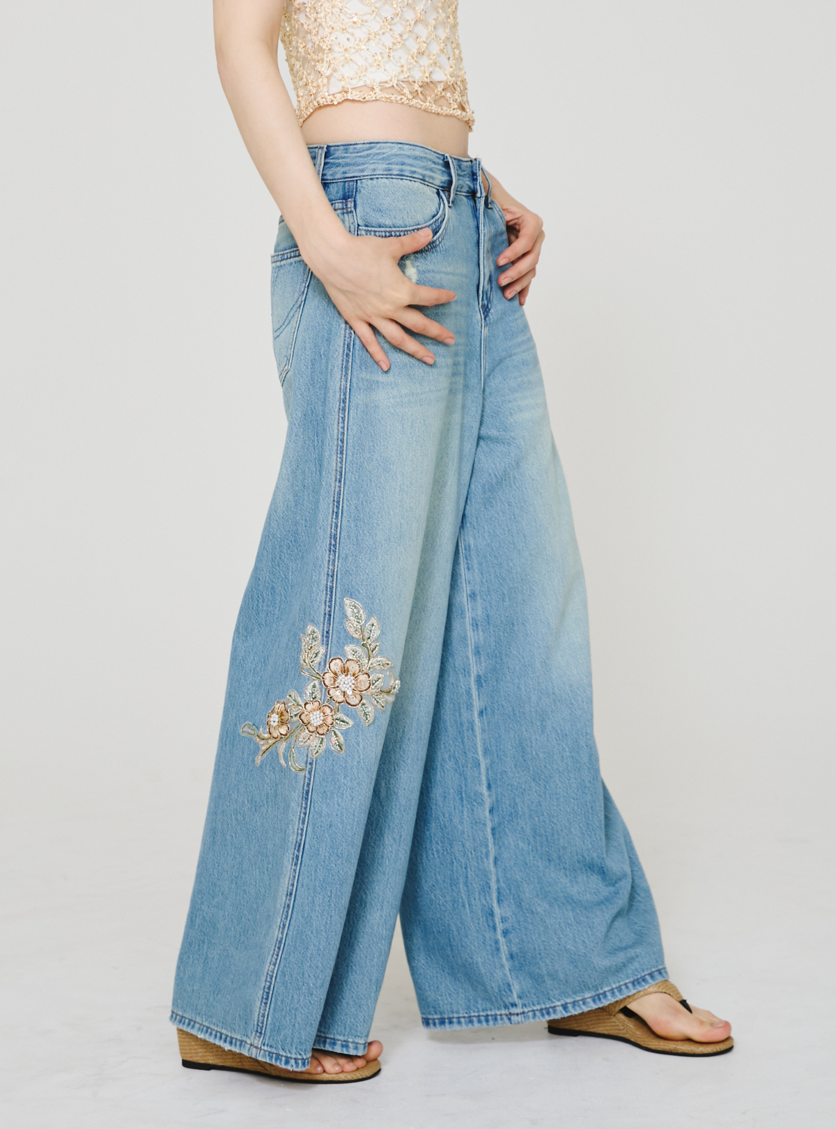 Bijou Bloom Wide Denim