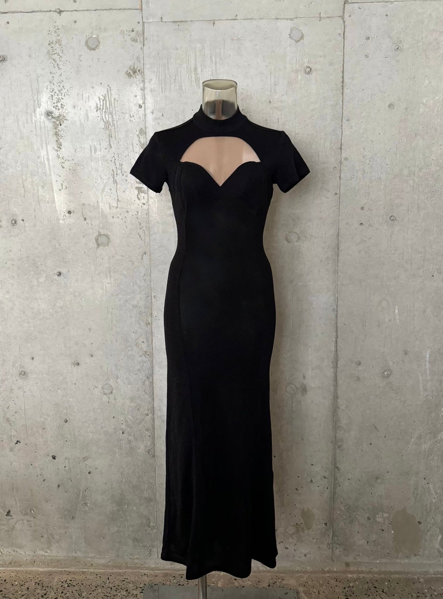 Sheer Panel Spangle Dress – JUEMI