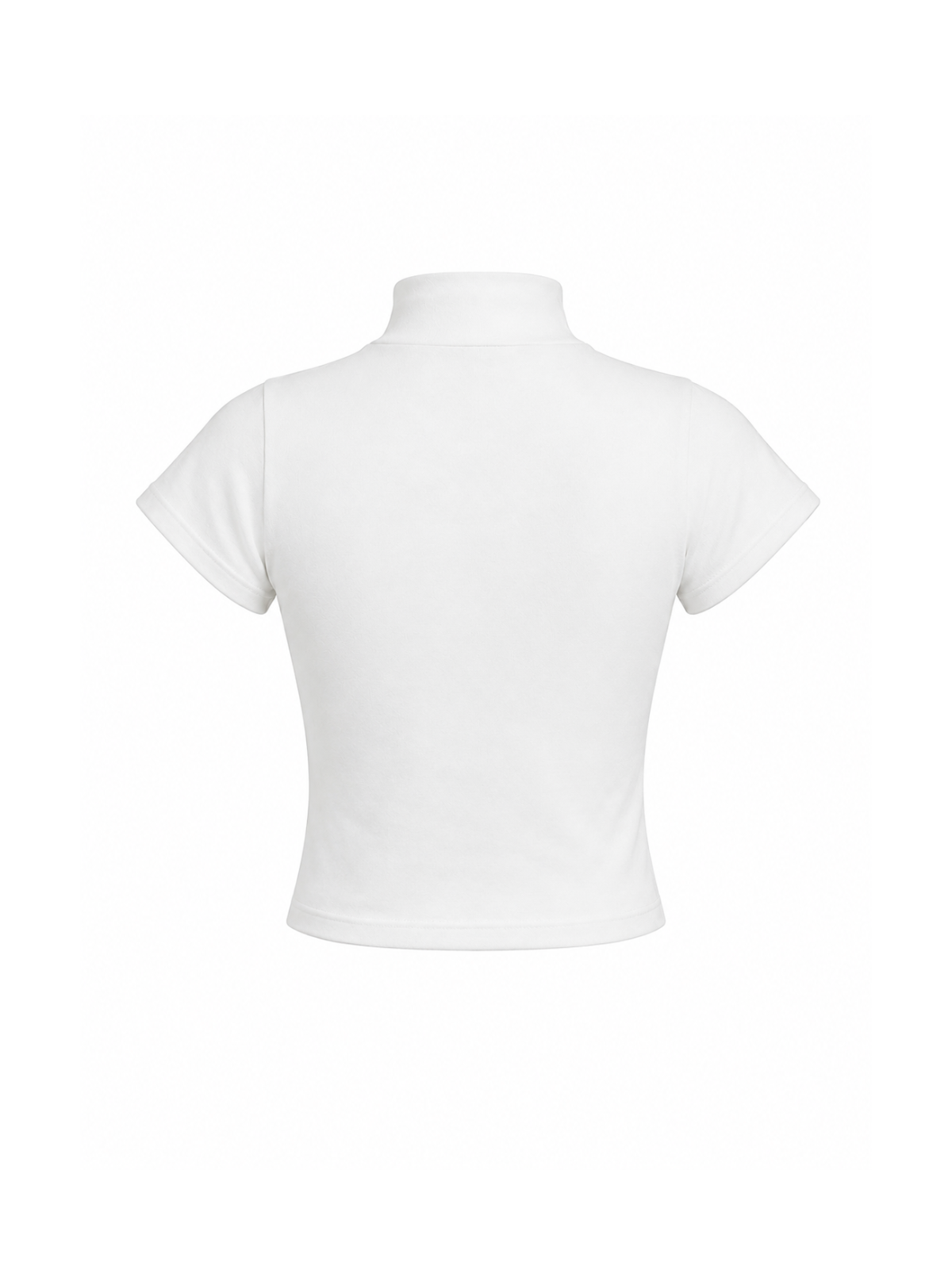 Shell Button High Neck Tee