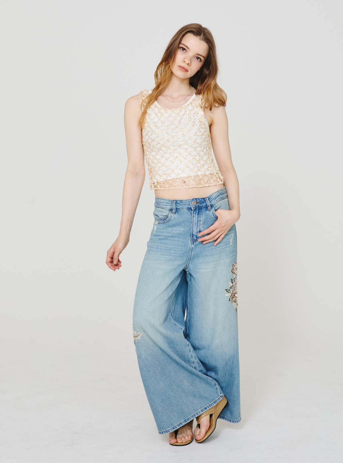 Bijou Bloom Wide Denim