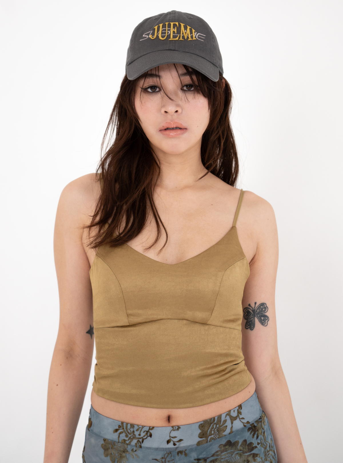 Seam Panel Satin Bustier