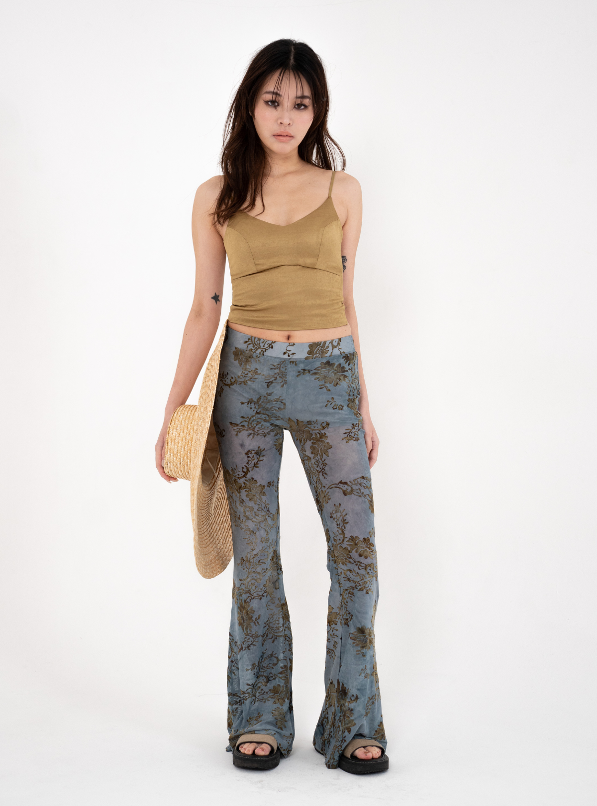 Seam Panel Satin Bustier