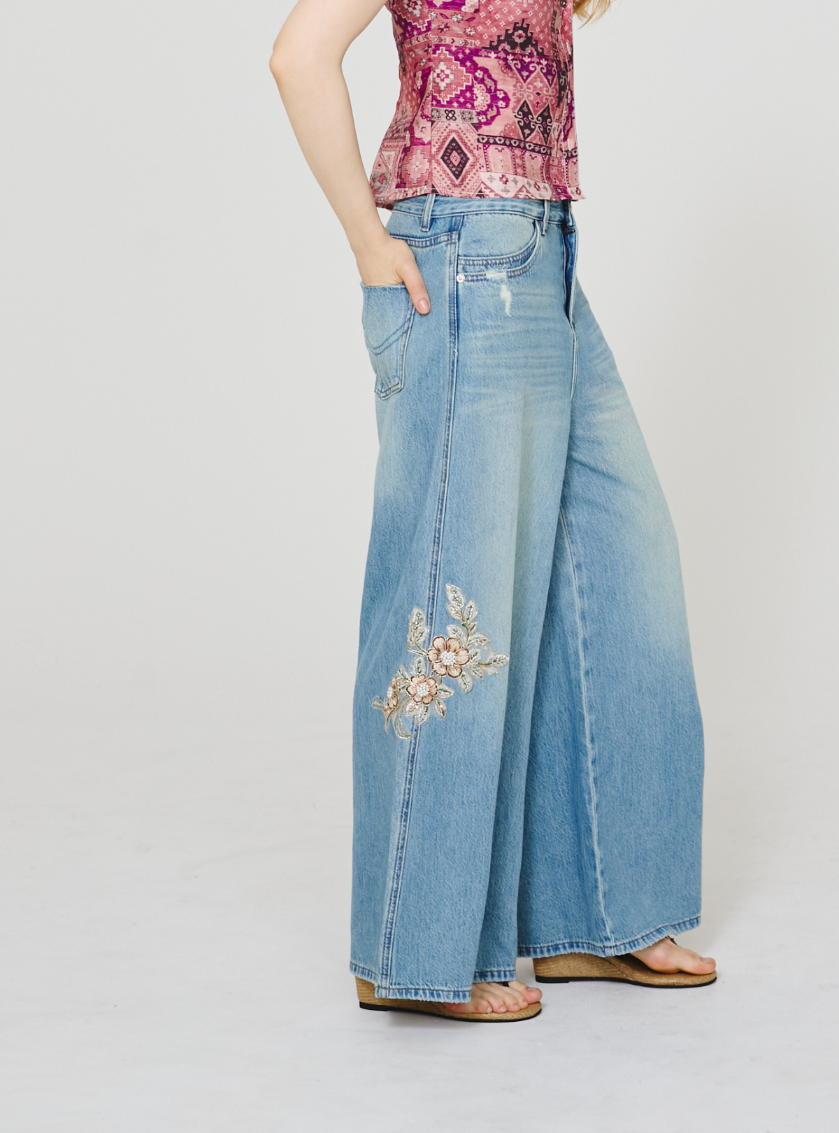 Bijou Bloom Wide Denim