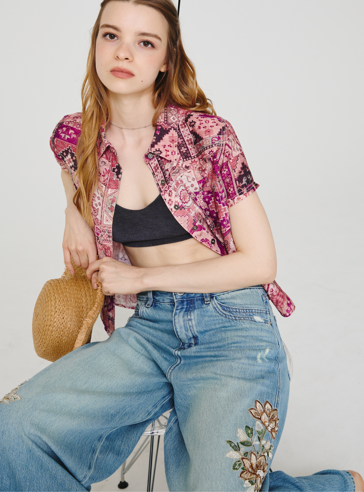 Bijou Bloom Wide Denim