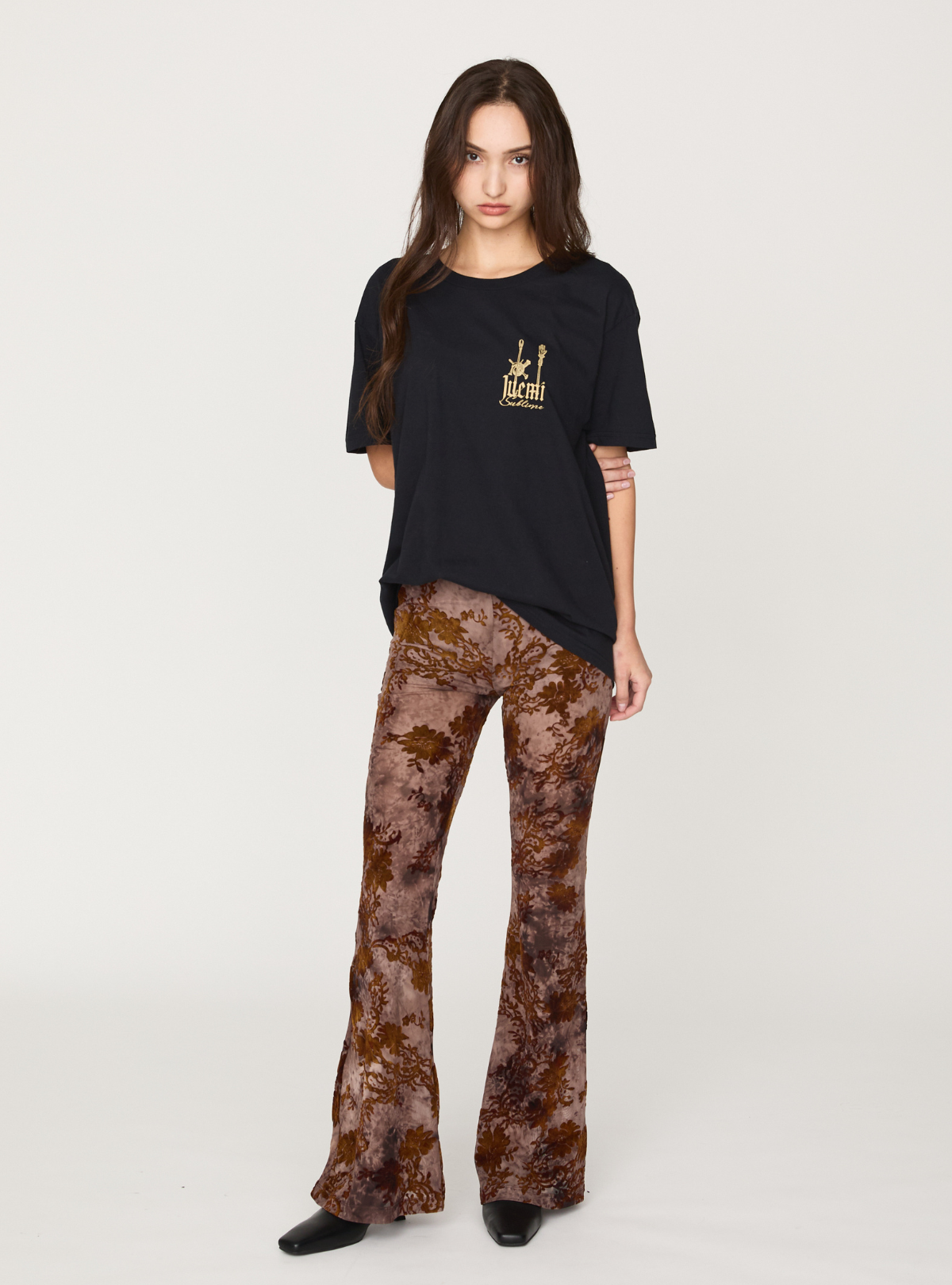 Flocky Tulle Flare Pants