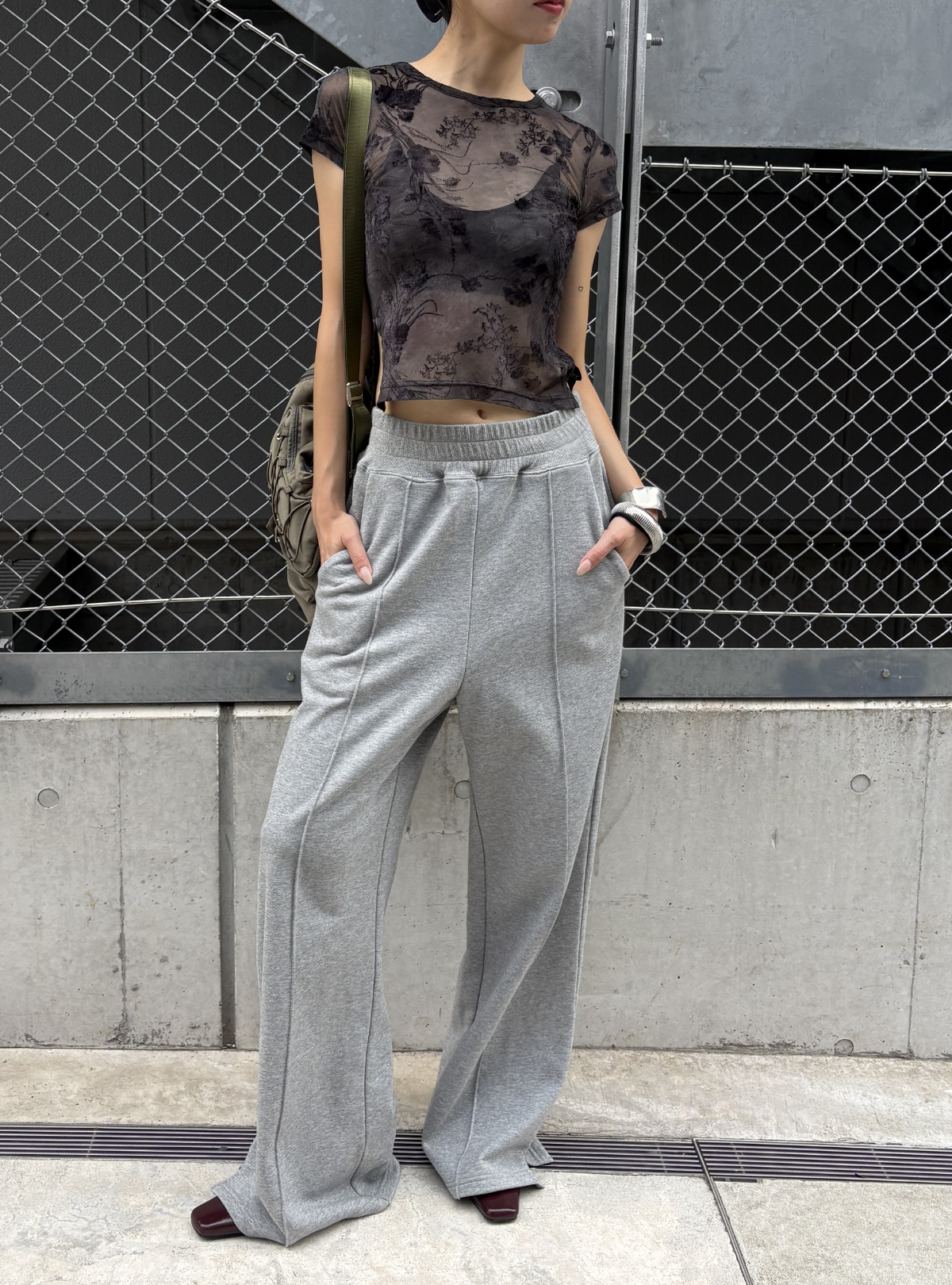 Side Slit Bloom Tulle Tee
