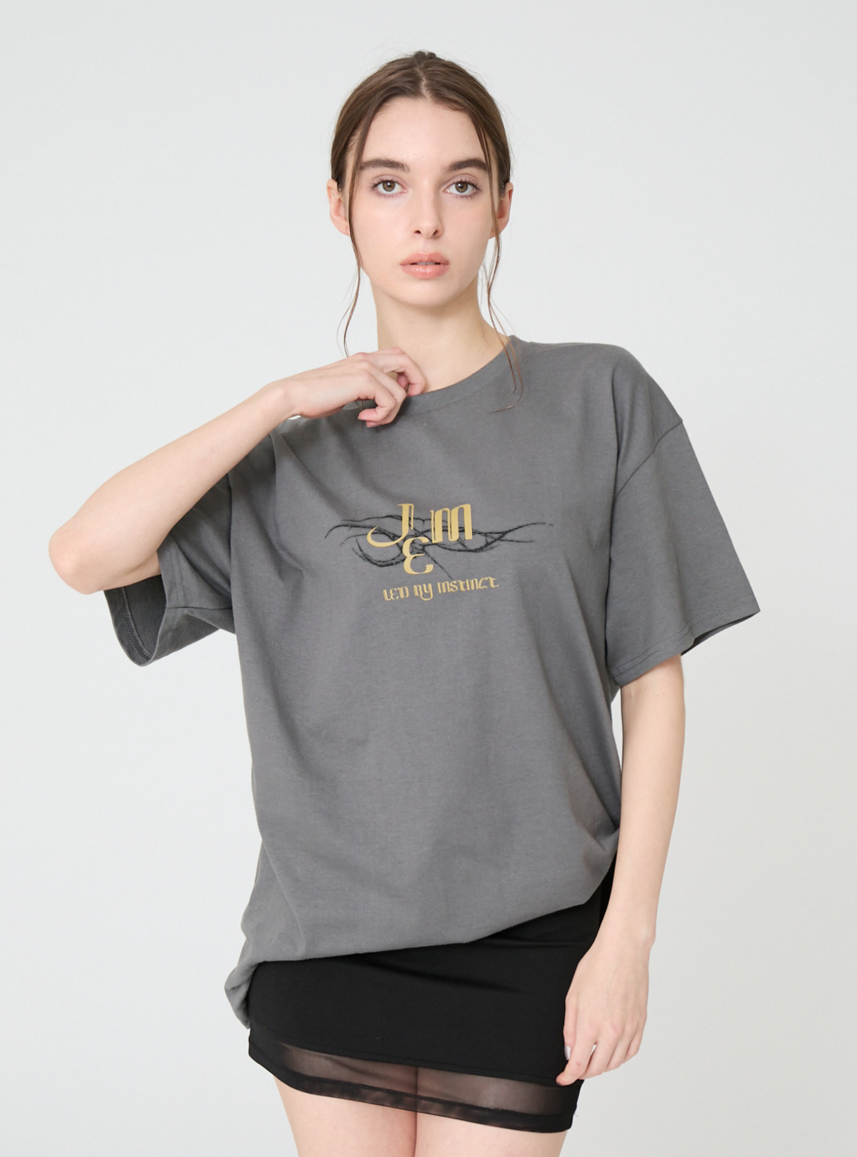 Noir Bloom Loose Tee