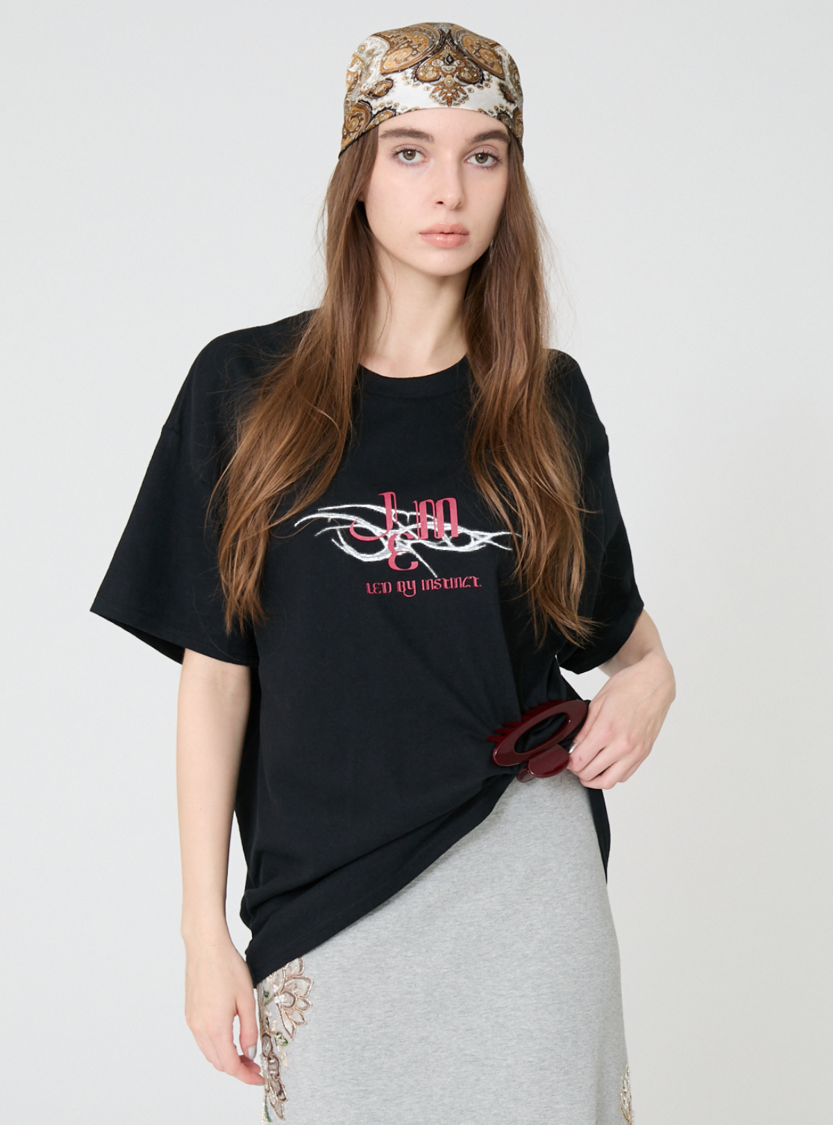Noir Bloom Loose Tee