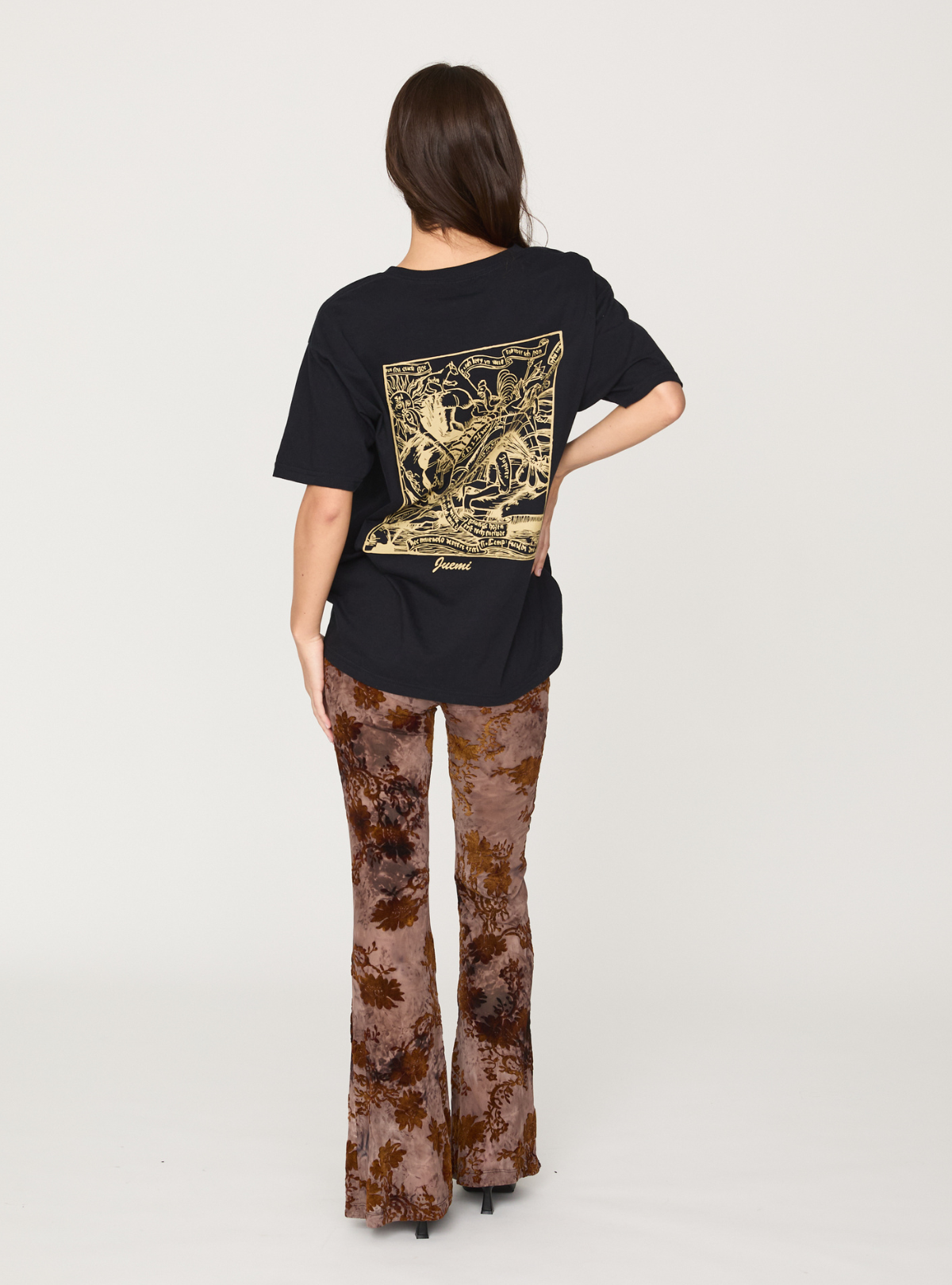 Flocky Tulle Flare Pants