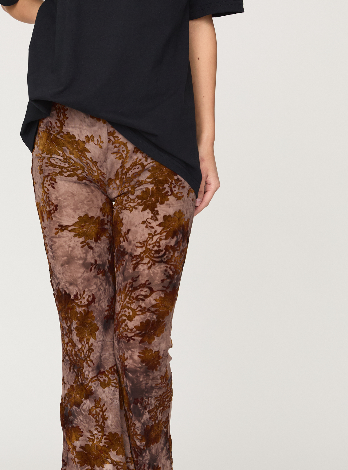 Flocky Tulle Flare Pants