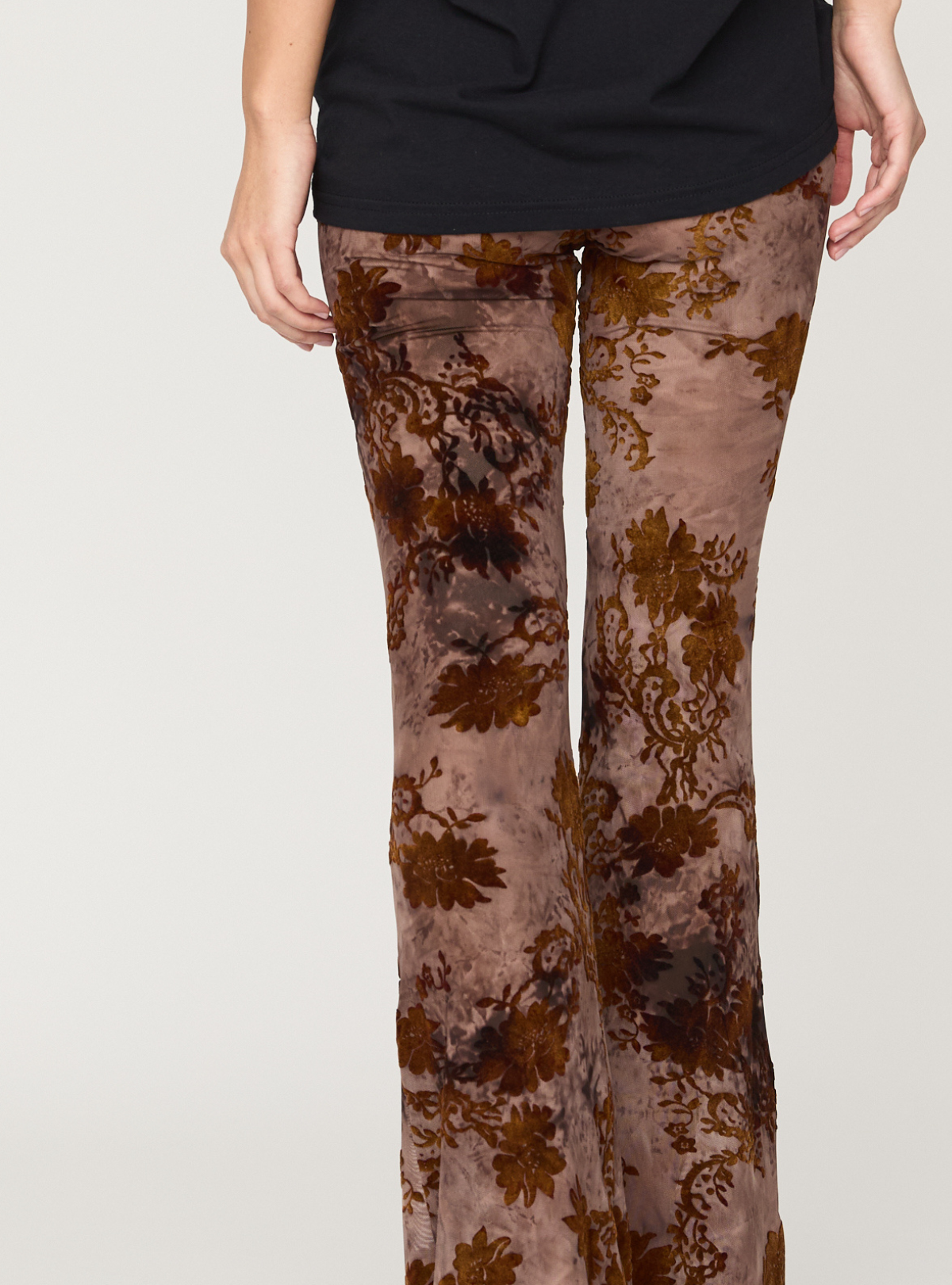 Flocky Tulle Flare Pants
