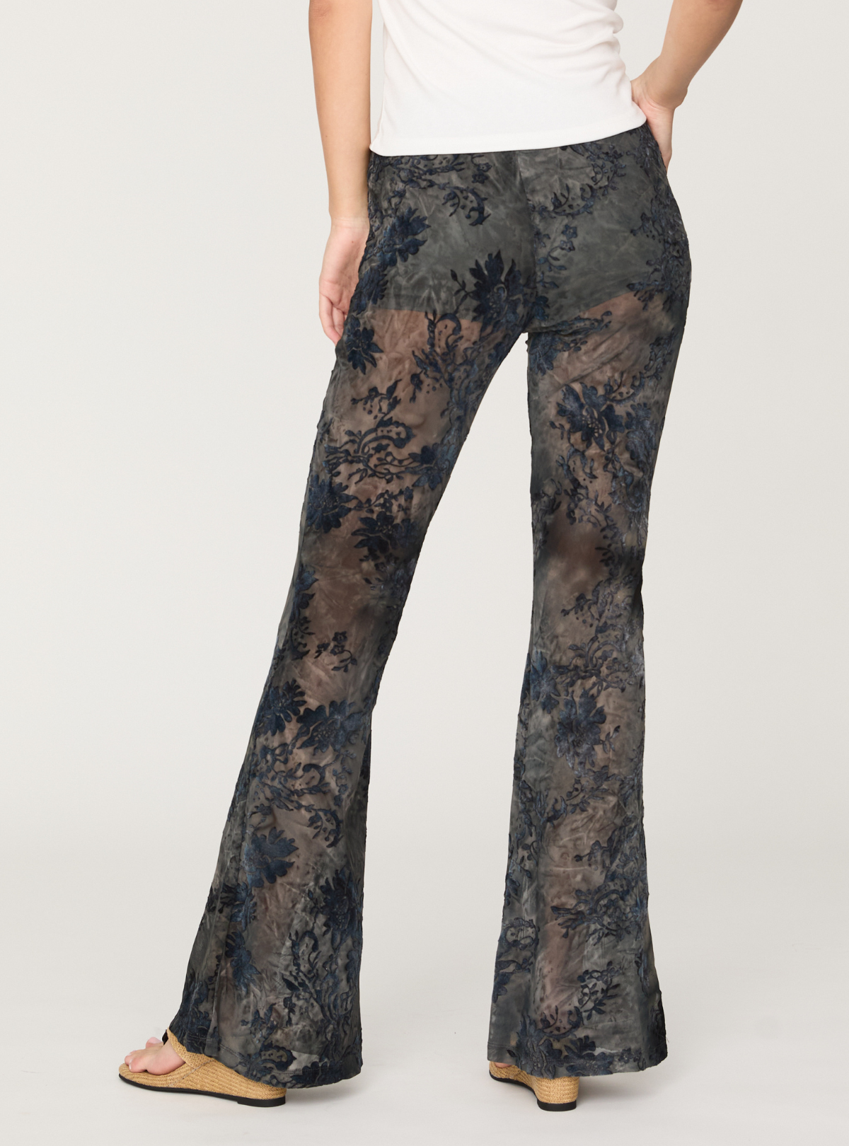 Flocky Tulle Flare Pants