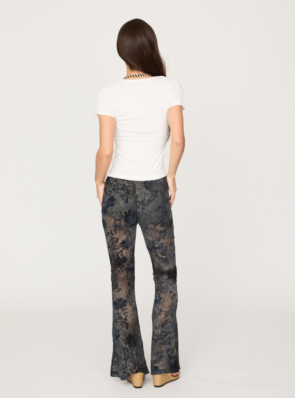 Flocky Tulle Flare Pants