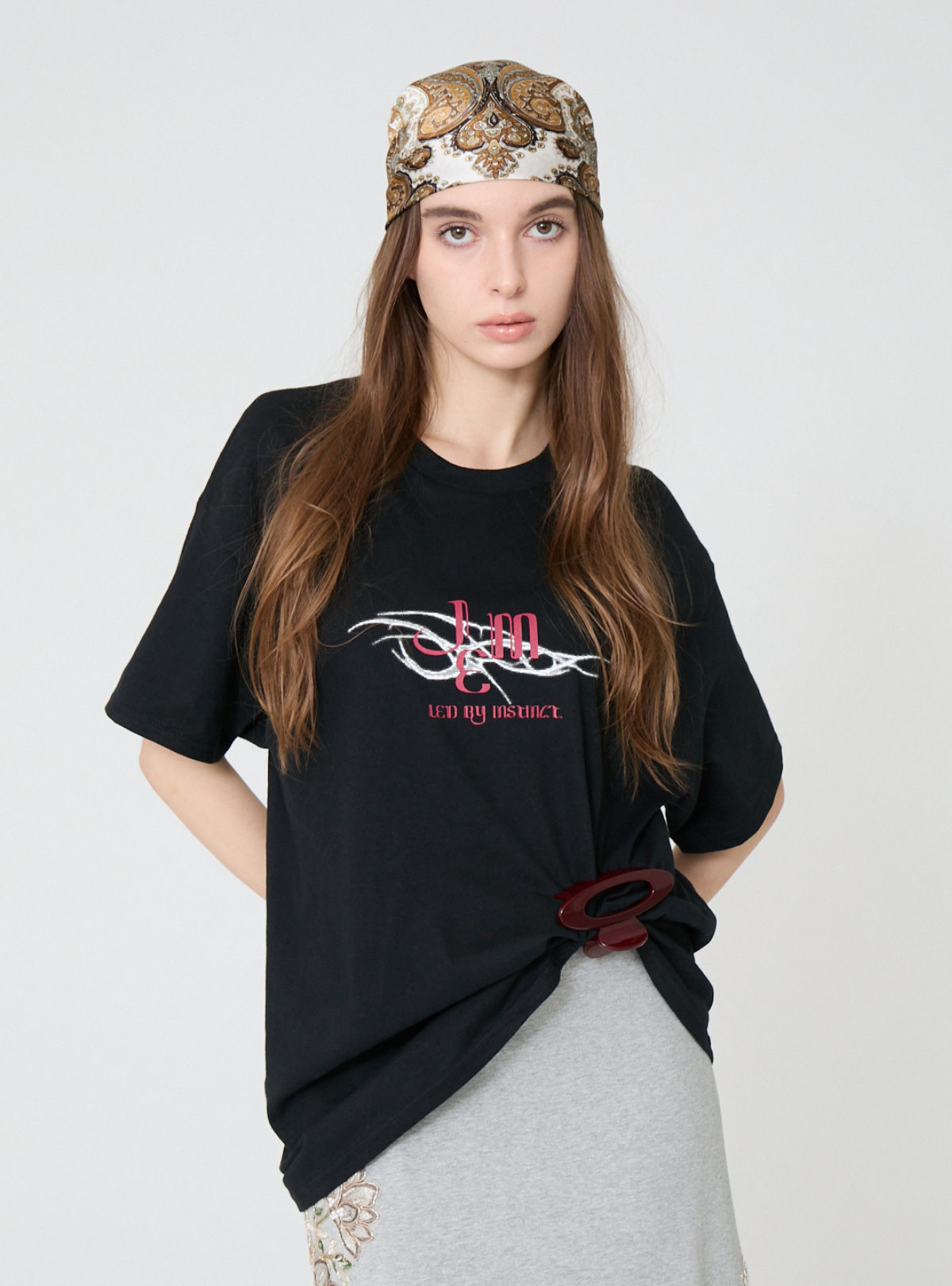 Noir Bloom Loose Tee