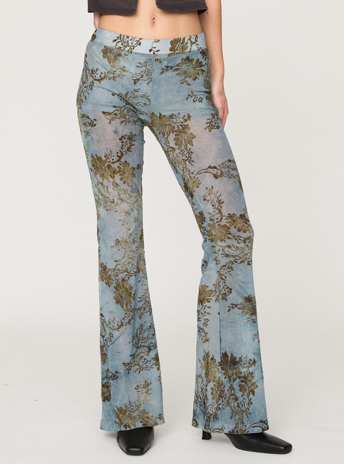 Flocky Tulle Flare Pants