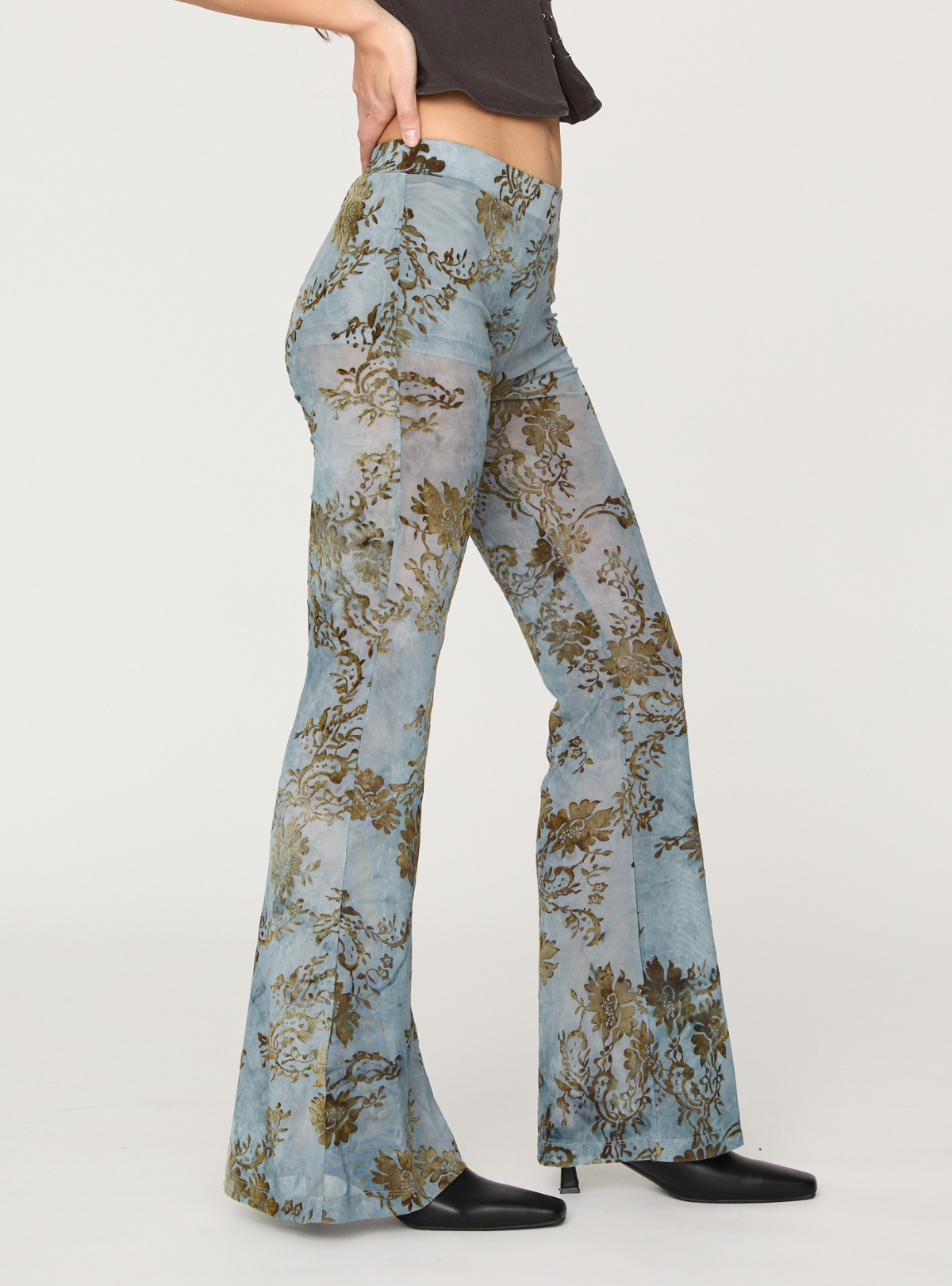 Flocky Tulle Flare Pants