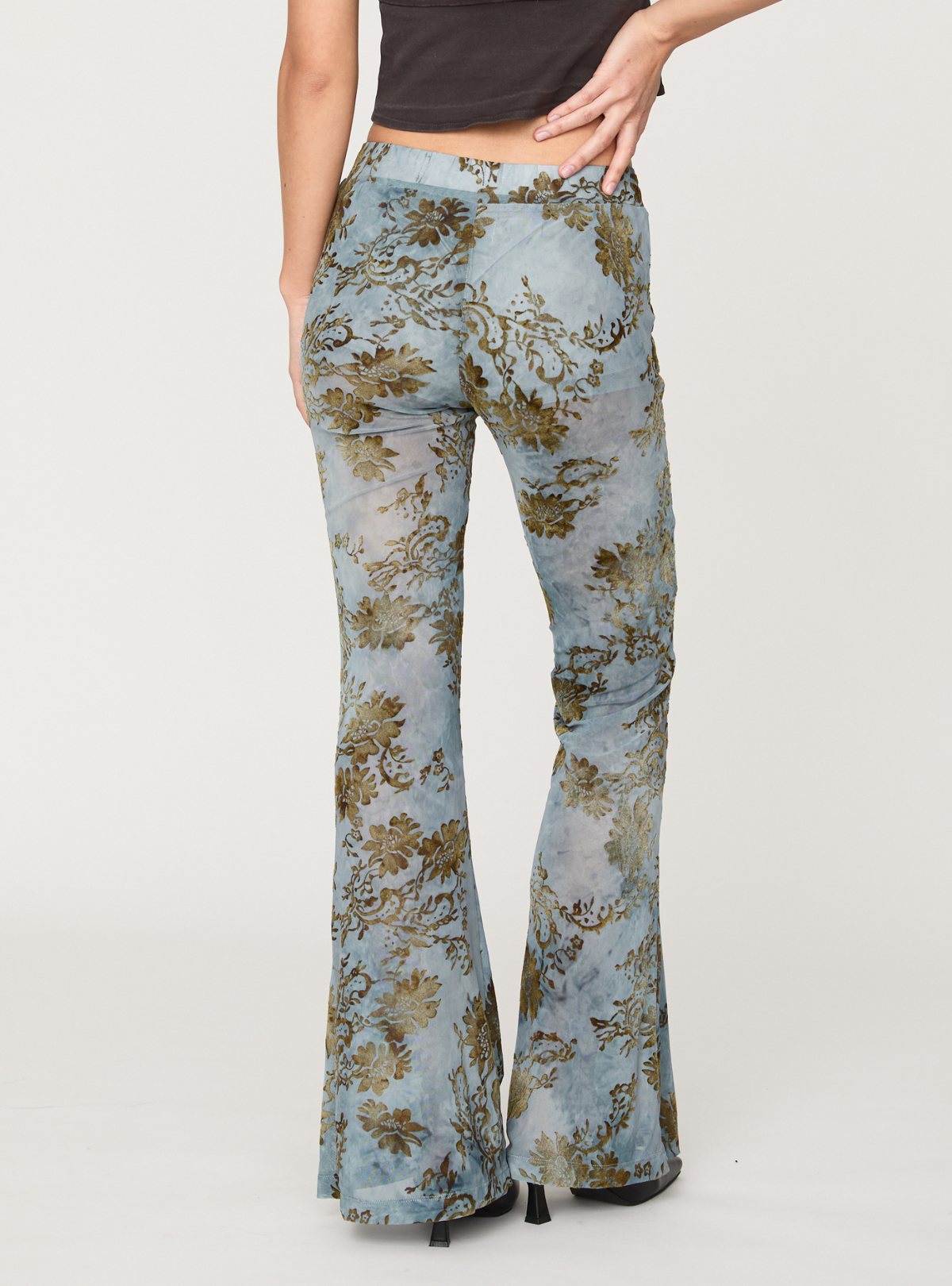 Flocky Tulle Flare Pants