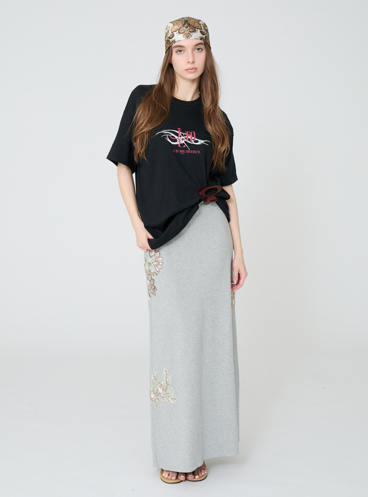 Noir Bloom Loose Tee